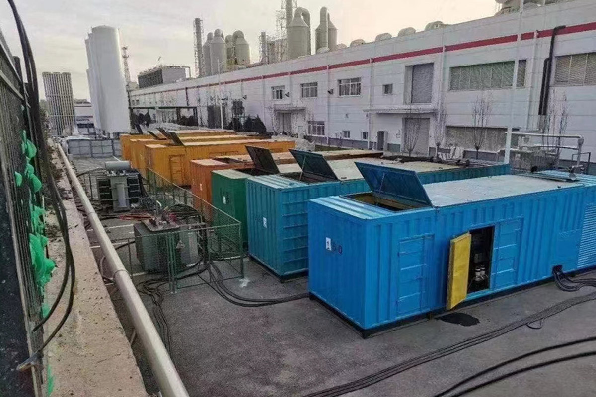 延长发电机租赁施工现场